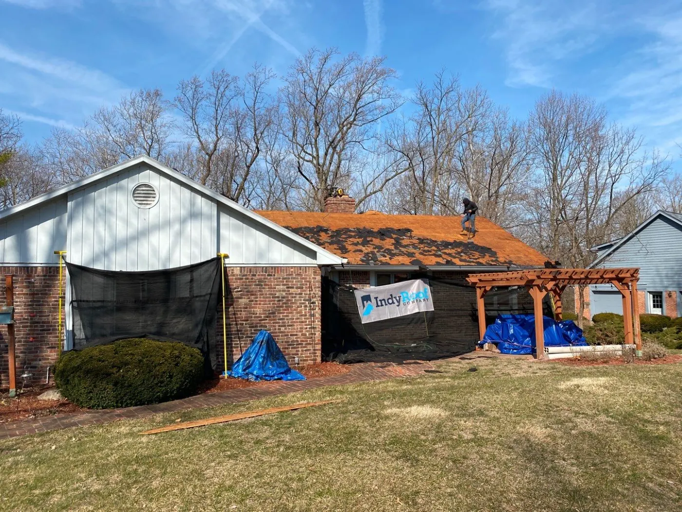 Storm damage documentation on a Springmill Ponds commercial building
